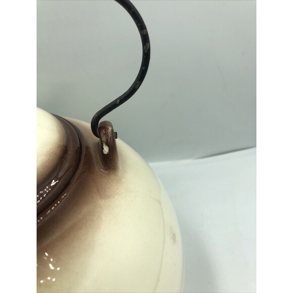 VTG Brock of California Farmhouse Tea Kettle and Lid Wire Handle Chip on Spout - Picture 6 of 10